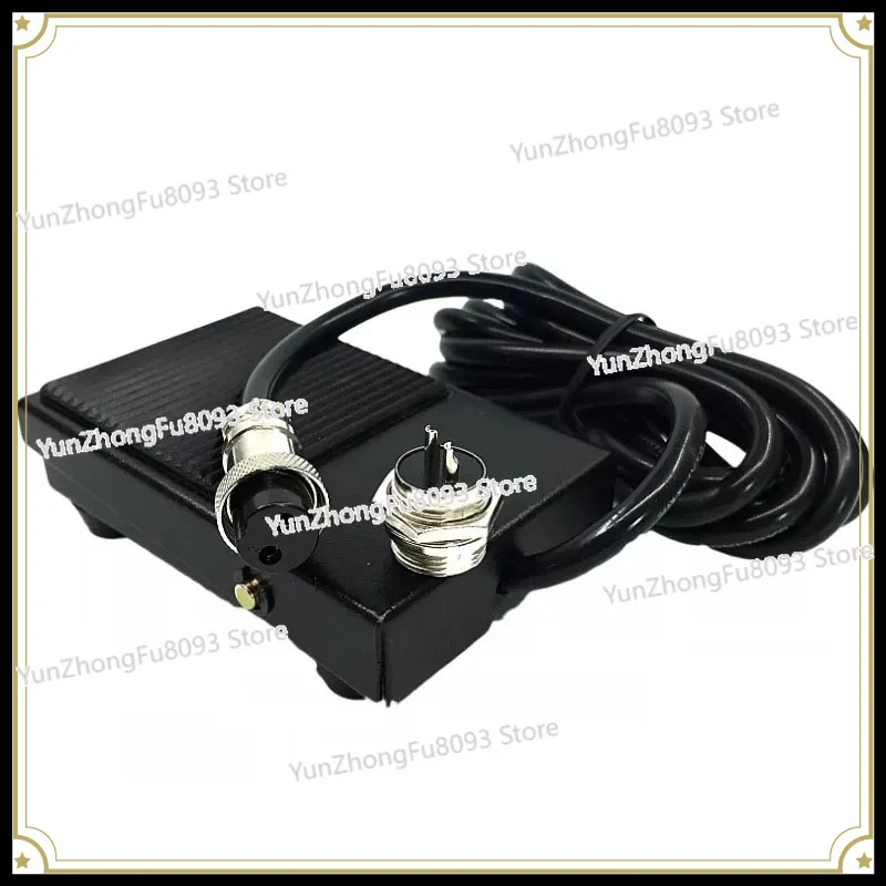 220V TFS-1 Iron Shell Foot Pedal Switch 2 Meters 2 Core 3 Core Plug Machine Tool Controller Foot Switch With Cable