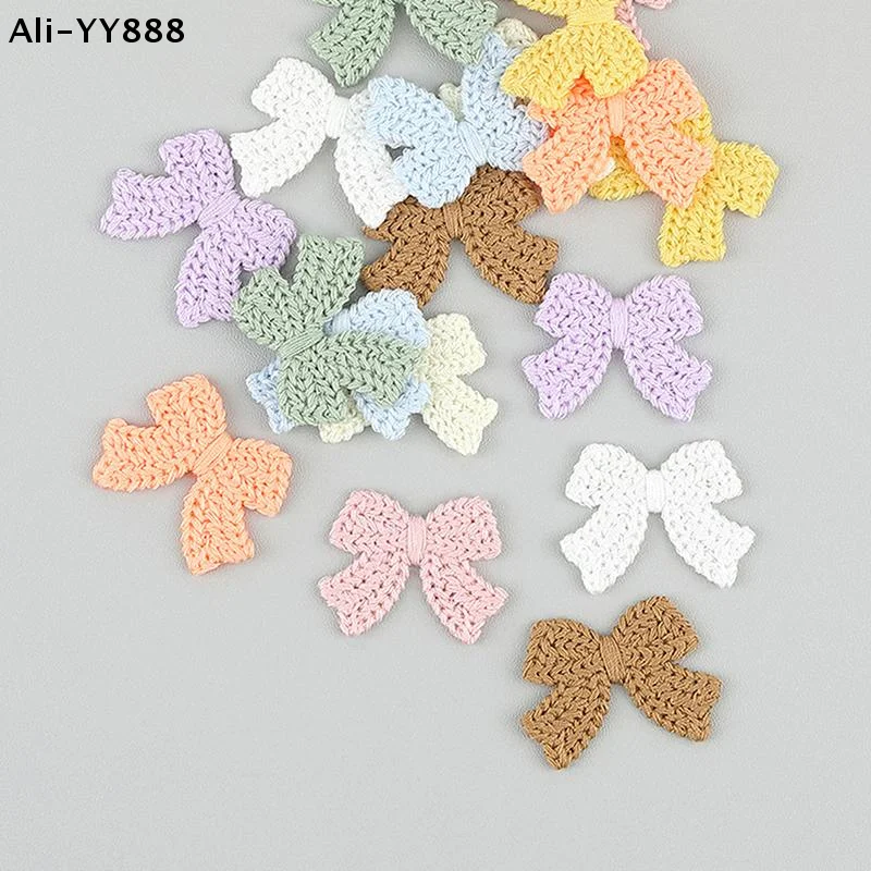 【YY88】10Pcs 3.6CM Embroidered Bow Tie Scrapbooking DIY Sewing On Patches Home Decoration Accessories Ornament Supplies