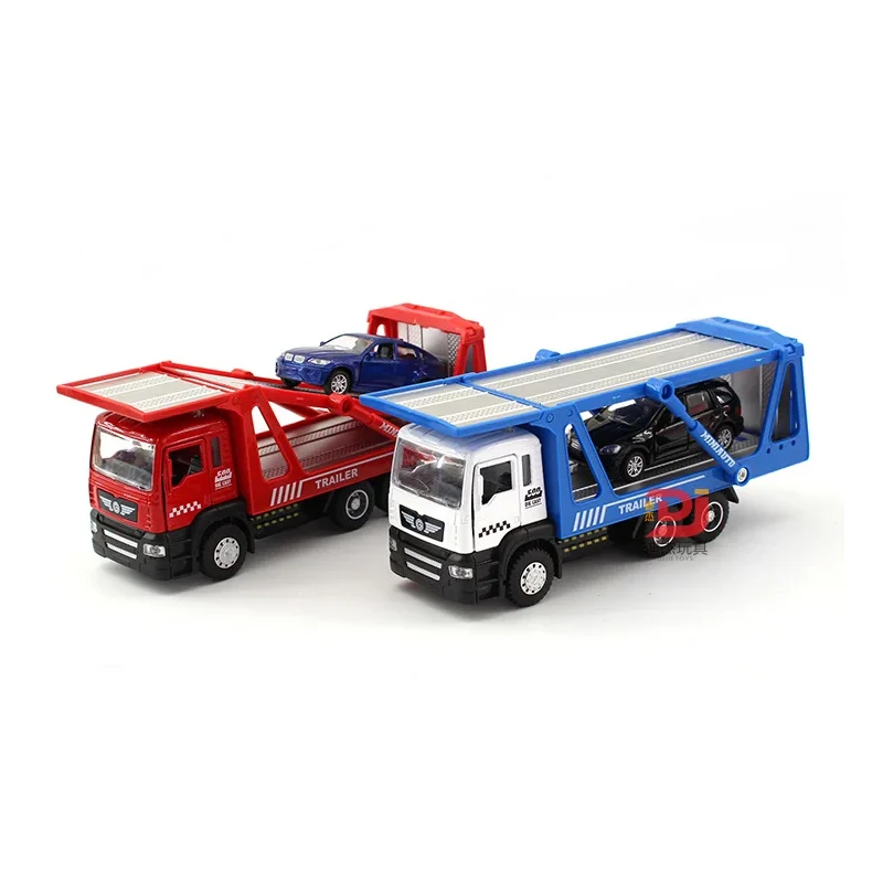 Toys Diecasts Tow Truck Set & Rescue Trailer 1:50 Alloy Model ( With One 1:64 Car) Transport Vehicle Boy\'s Gift B102
