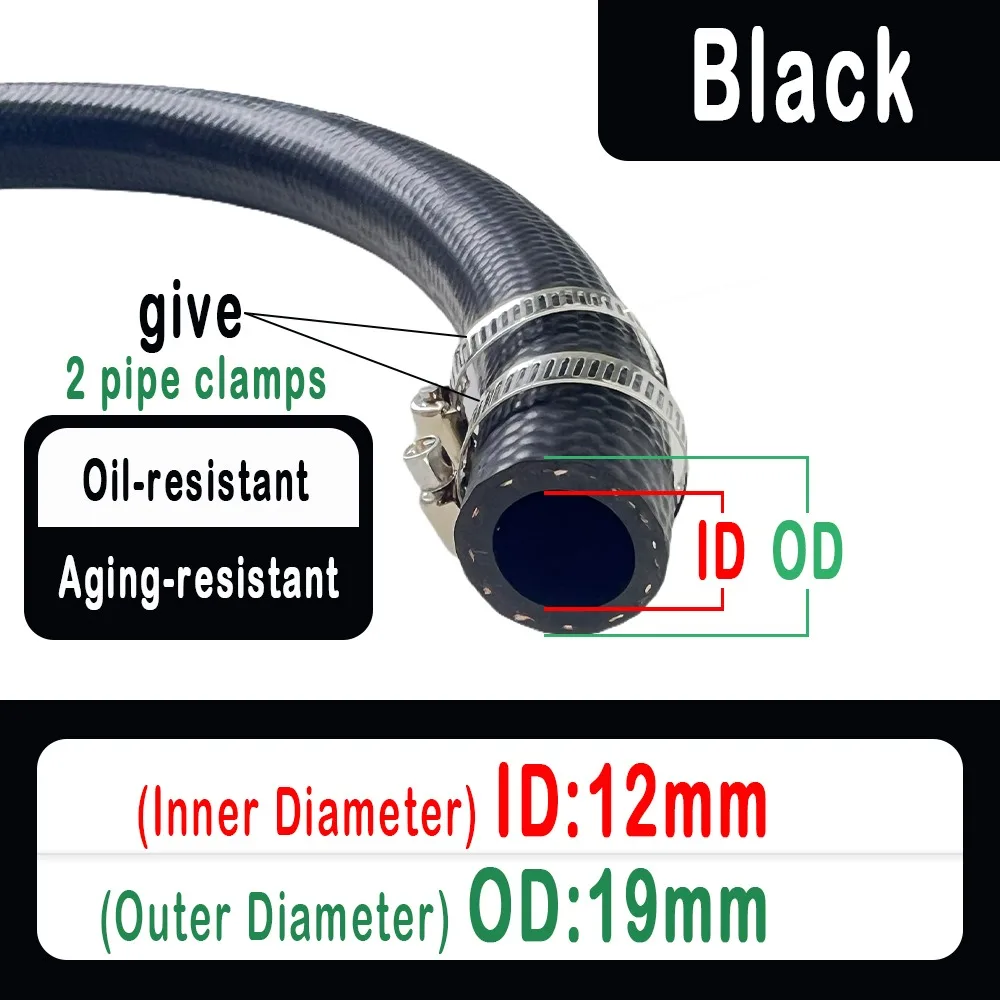 New Multifunctional Car Fuel Hoses ID 4 5 6 8 10 12 14mm with Pipe Clamp NBR Oil Resistant Hose Diesel Hose