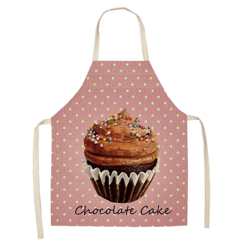 Small Cake Cartoon Cake Ice Cream Print Apron Household Cleaning Women Kitchen Cleaning Apron Parent Child Cleaning Apron