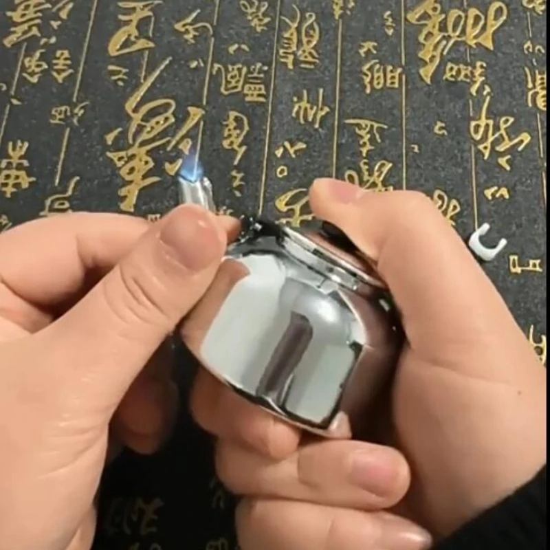 2025 Innovative and Personalized Teapot Lighter Windproof Creative Design Blue Flame Lighter, Men's Gift (Gas Free)