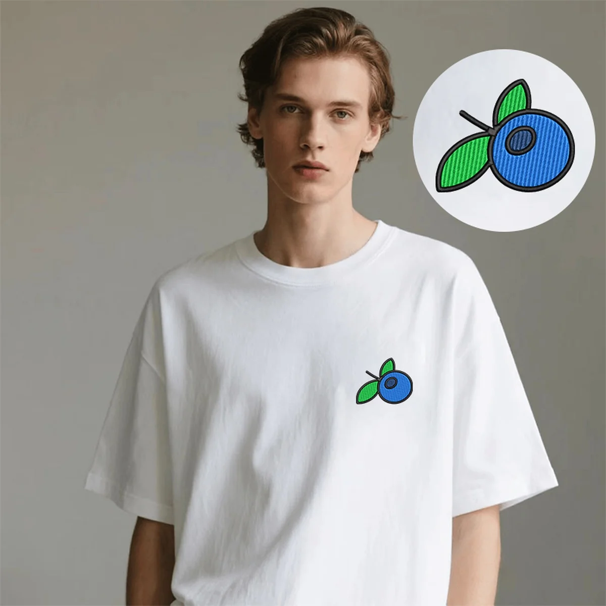 

Lush Men Women T-Shirt Y2K Embroidery Work Luxury Cotton Top Tees Soft Embroideried Blueberry Art Weekends Stylish T-Shirts