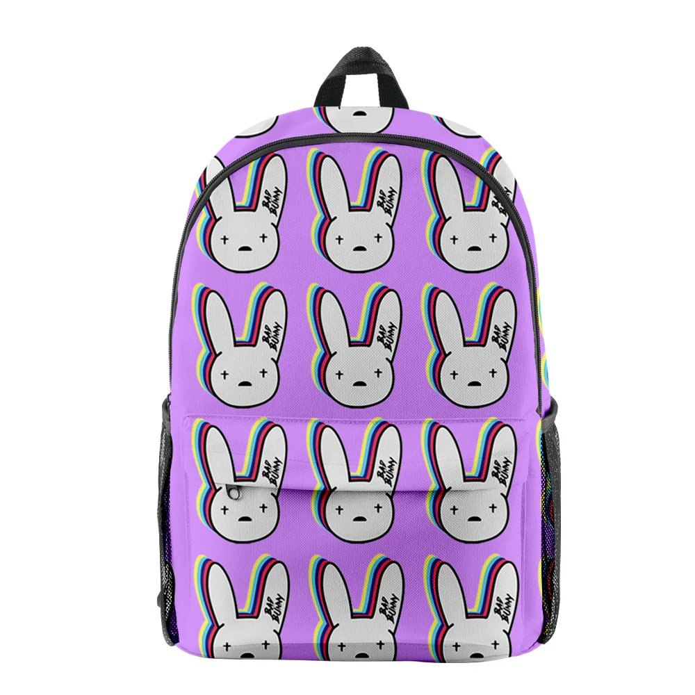 Trendy Popular Bad Bunny pupil Bookbag Notebook Backpacks 3D Print Oxford Waterproof Boys/Girls Travel Backpacks