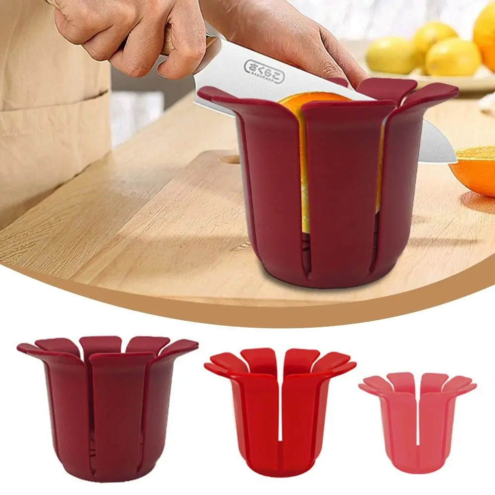 

New Non Slip Grip Fruit Slicer Lace Design Multifunctional Fruit Slicer Cup Lemon Slice Holder for Meat Tomato Potato Lemon