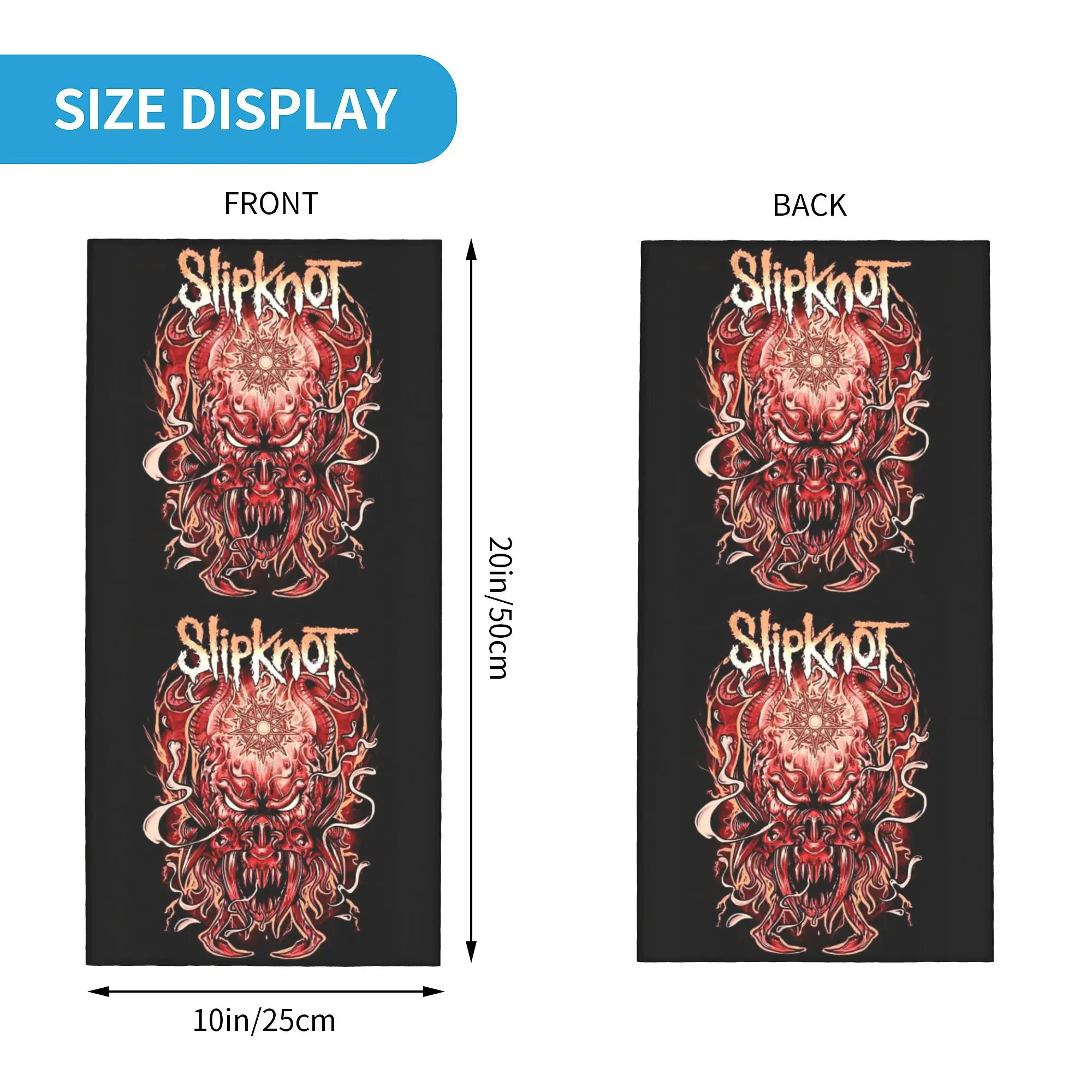 Custom S-Slipknotes Rock Roll Band Bandana Neck Gaiter for Ski Running Women Men Wrap Scarf  Balaclava Warmer