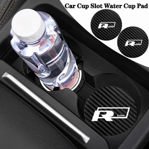 Anti-Rise-Coaster Leder, Wasserbecher, Volkswagen Rline CC Beetle T-ROC Tiguan Passat Golf Polo Touareg Atlas, 2pcs 12 Hauptverkaufsfusca R -Linie - №3