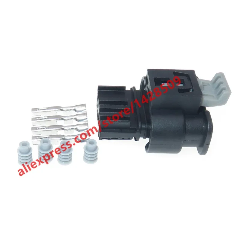 1 Set 4 Pin Car Exhaust Pipe Electronic Valve Wiring Harness Connector Female Socket For BMW 805-122-541