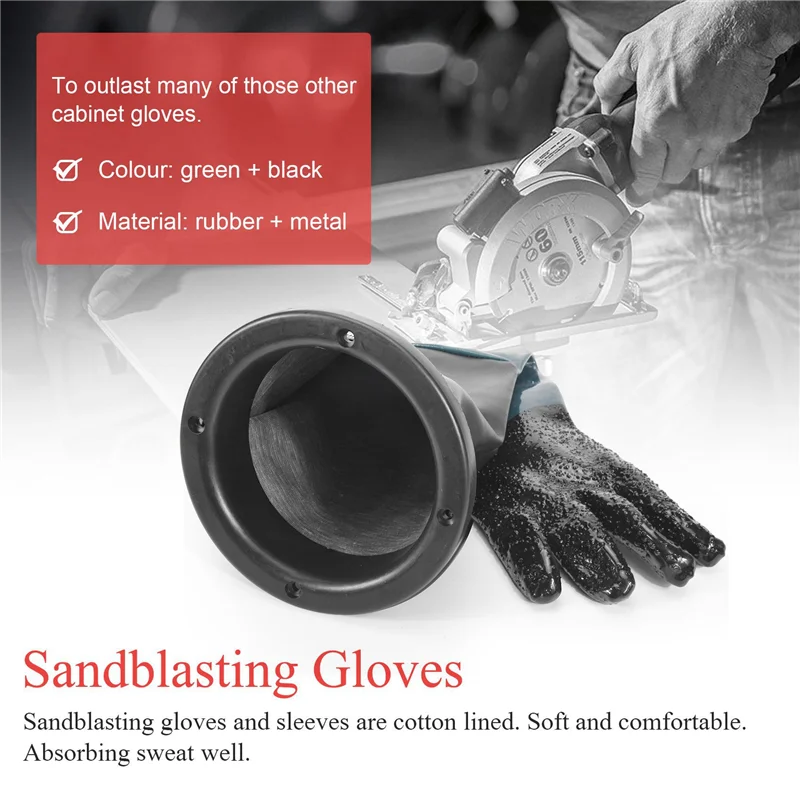 

SQPP-Sandblasting Gloves Sandblaster Parts 60Cm With O Rings For Sandblast Cabinet
