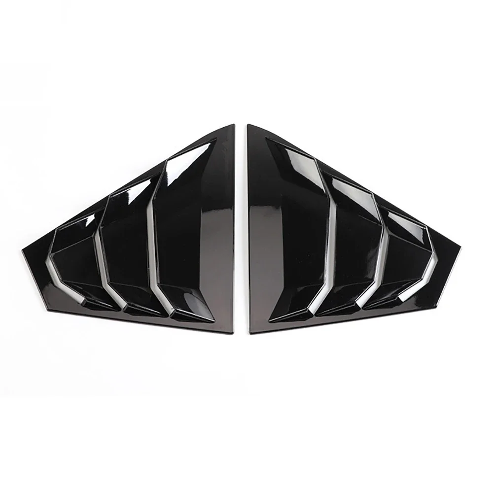 For Nissan Altima 2019-2022 Rear Outer Side Window Louvers Cover Decorative Window Air Vent Cover Spoiler Trim Gloss Black