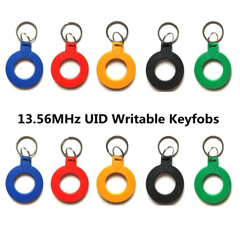 

10Pcs UID IC 13.56MHz Block 0 Sector Writable RFID Smart M1 S50 Changeable Rewritable Black Key Tag Keychain Keyfobs Card