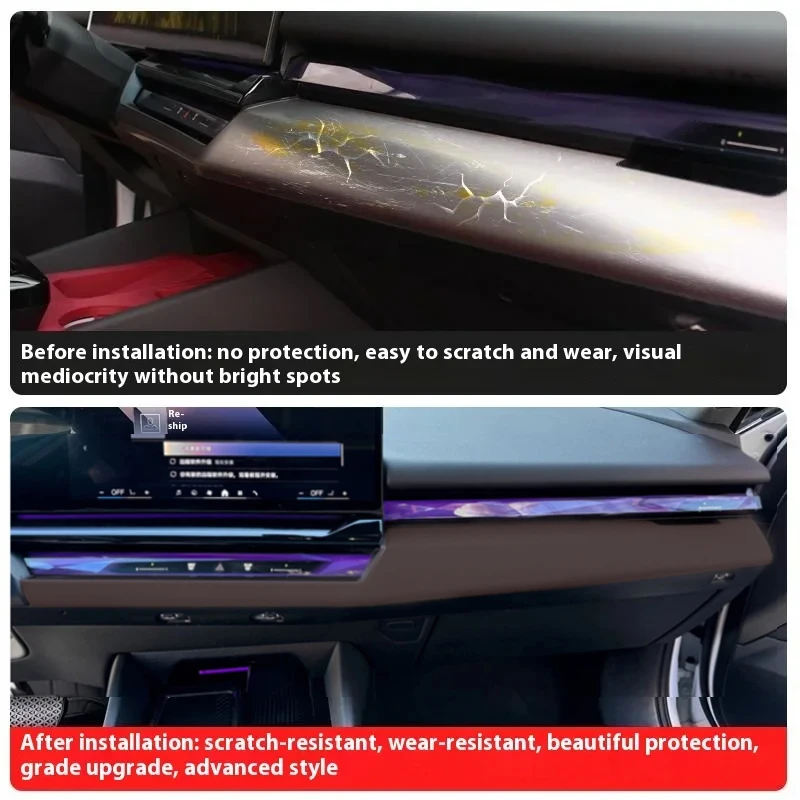 For BMW 5 Series i5G60 2024-2025 Dark coffee leather Center Control Around Trim Molding Stickers Interior Decoration Accessories