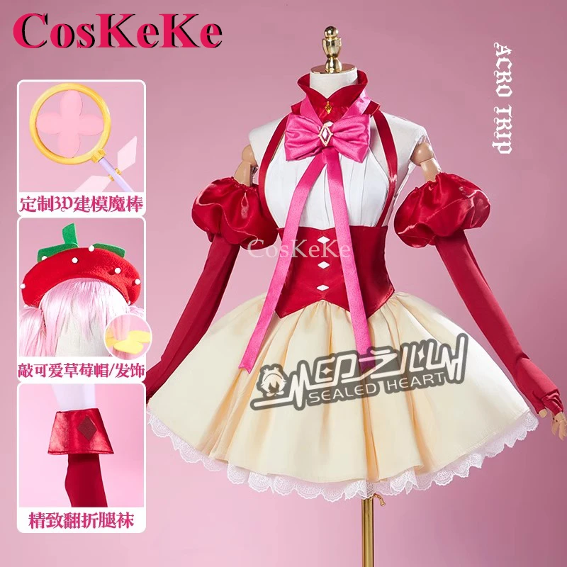 

CosKeKe BerryBlossom Cosplay Anime Acro Trip Costume Lovely Sweet Girl Dress Full Set Activity Party Role Play Clothing XS-XL