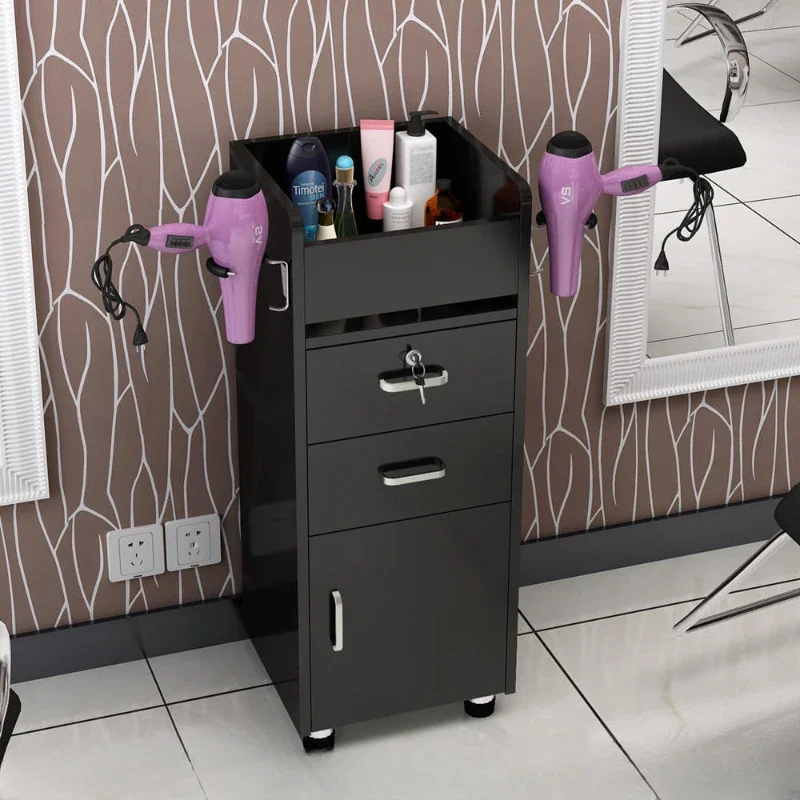 

Barber Shop Hairdressing Tool Cabinet, Functional Storage with Ironing and Dyeing Compartments, Professional Salon Organizer