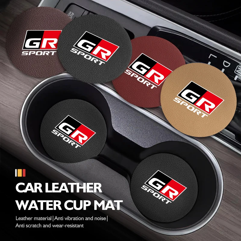 For Toyota 2pcs Suede Car Coasters Water Cup Slots Non-Slip Mat Drink Pads RAV4 Camry Avalon Avensis Runner Verso Fortuner Venza view 4