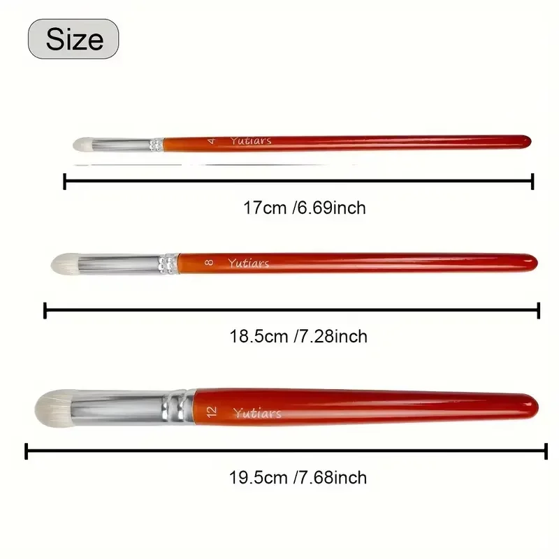 Yutiars Miniature Paint Brush Set, Wood Handle Nylon Case Included, Dry Brush for Acrylic, Watercolor, Detail Painting