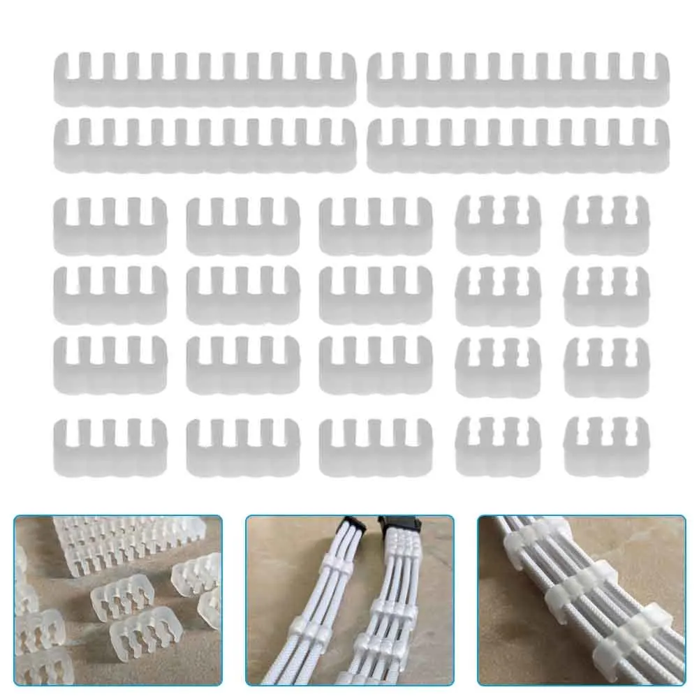 24pcs PC สายหวีเมนบอร์ด 24Pin 8Pin 6Pin คอมพิวเตอร์ CABLE Manager CLAMP คลิปสําหรับ 3.0-3.6 มม.PC สายไฟสายไฟ