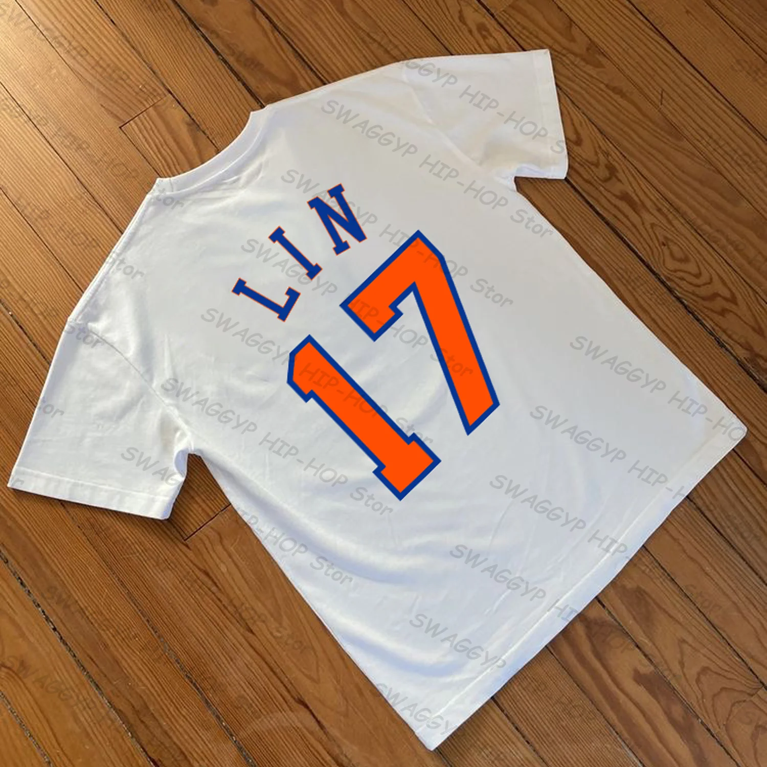 [XNF Official Store]260 Of Grams Heavy Cotton! Jeremy Lin Knicks Sports Vintage T-shirt Hip Hop Men's Women's Short-Sleeved Tops