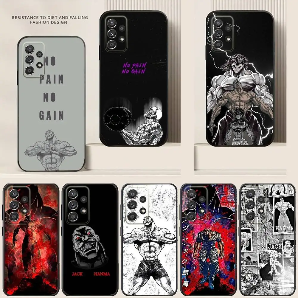 

Jack hanma Phone Case For Samsung S24,21,22,23,30,Ultra,20,Plus,Note,10,9,5G Black soft silicone case