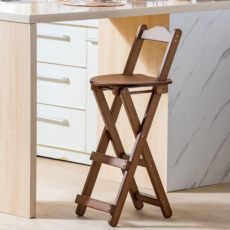

Bamboo Dining Chairs Foldable Folding High Dining Table Chairs Living Room Backrest Chair Home Bar Nordic Modern Furniture