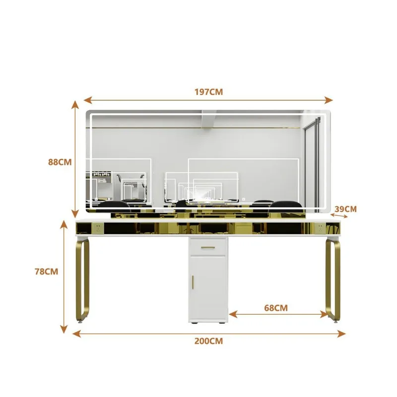 Meistverkaufter Beauty Mirror Salon Station Friseur LED Salon Makeup Mirror