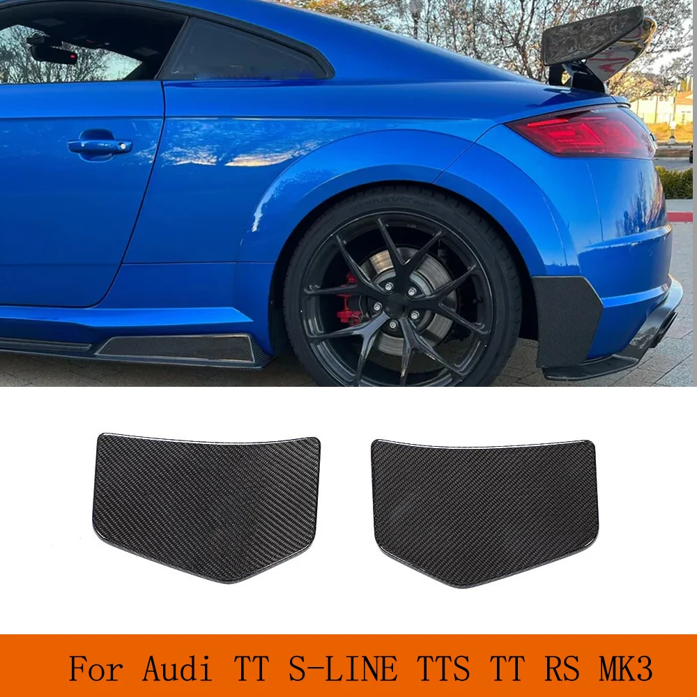 Real Carbon Car Rear Bumper Splitters Canards Fins Side Spoiler Guard Plate For Audi TT S-LINE TTS TT RS TTRS MK3 2016-2020