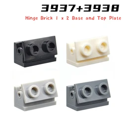 Rainbow Pig MOC Particles 3937 + 3938 Hinge Brick 1 x 2 Base and Top Plate Building Blocks Parts DIY Educational Tech Toy