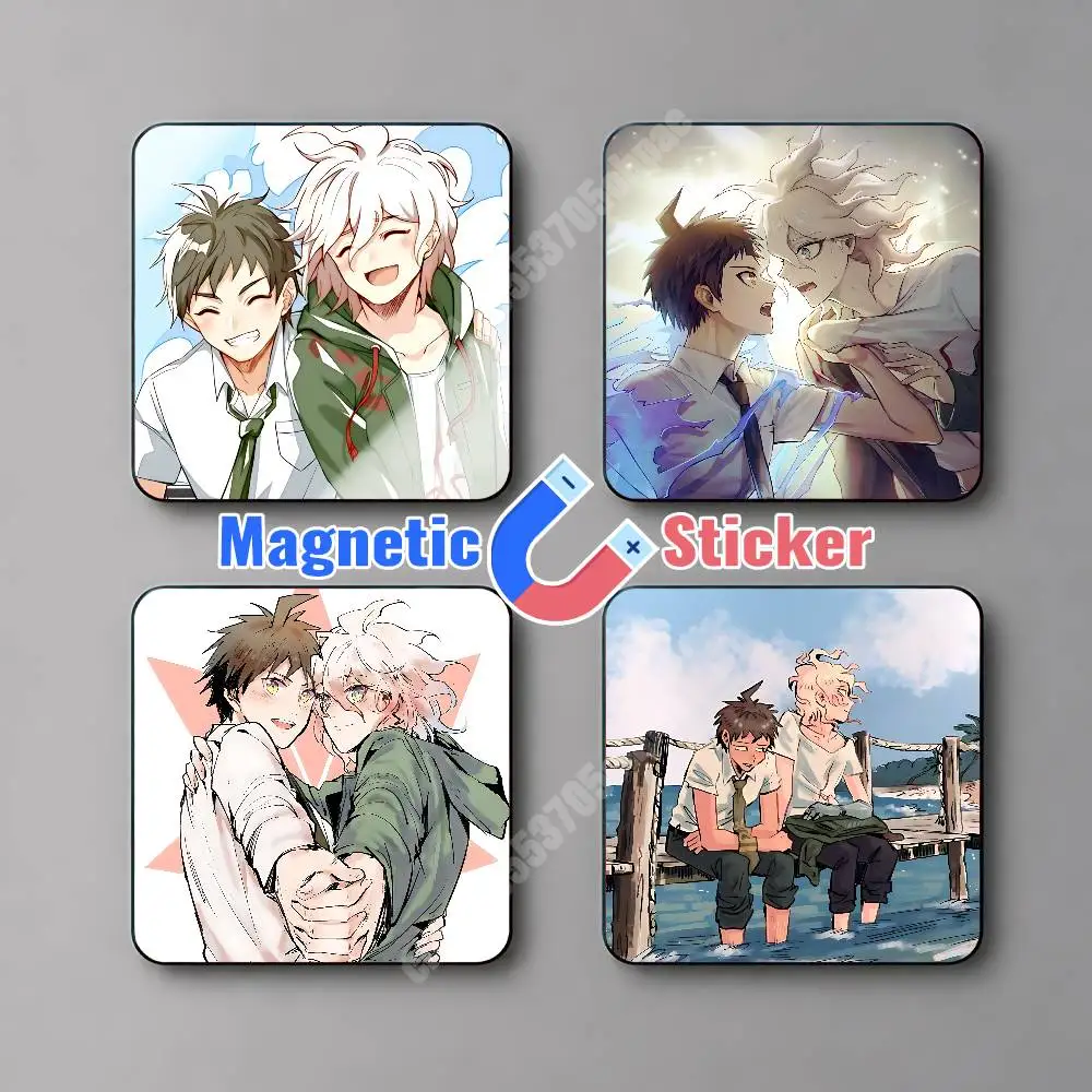 Komahina Danganronpa Komaeda & Hinata Magnetic Sticker Removable Fridge Decal for Metal Surfaces Magnet Label