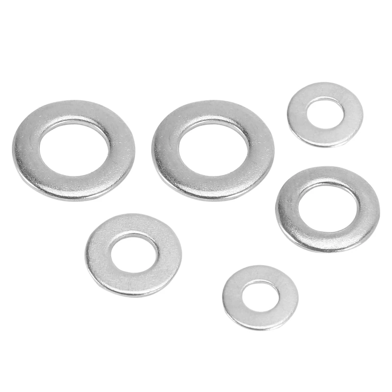 NEW-Metric Washer Mixed (200 Pack) M3 M4 M5 & M6 Form A Thick Flat Washers Stainless Steel