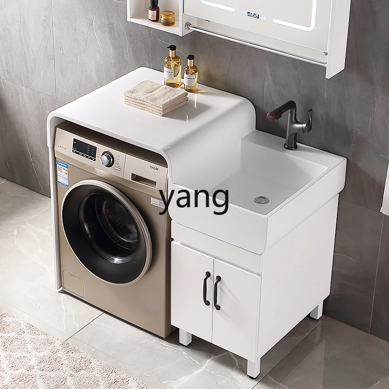 L'm'm Solid Wood Wash Wardrobe Hand Washing Laundry Table Pool Integrated Bathroom Cabinet