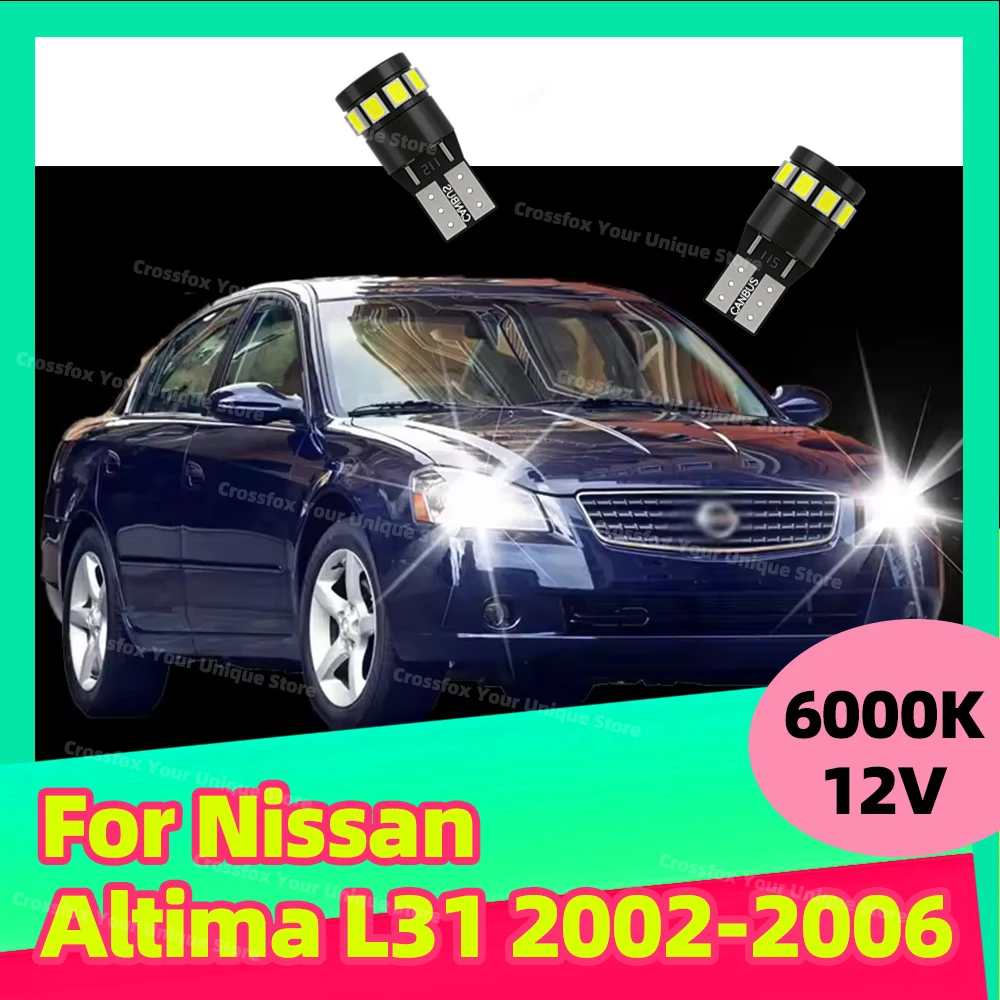 2 Lâmpadas LED T10 para Nissan Altima L31 2002-2006, Luzes de Placa de Carro 6000K, Luzes de Estacionamento, Luzes de Leitura e Luzes de Teto