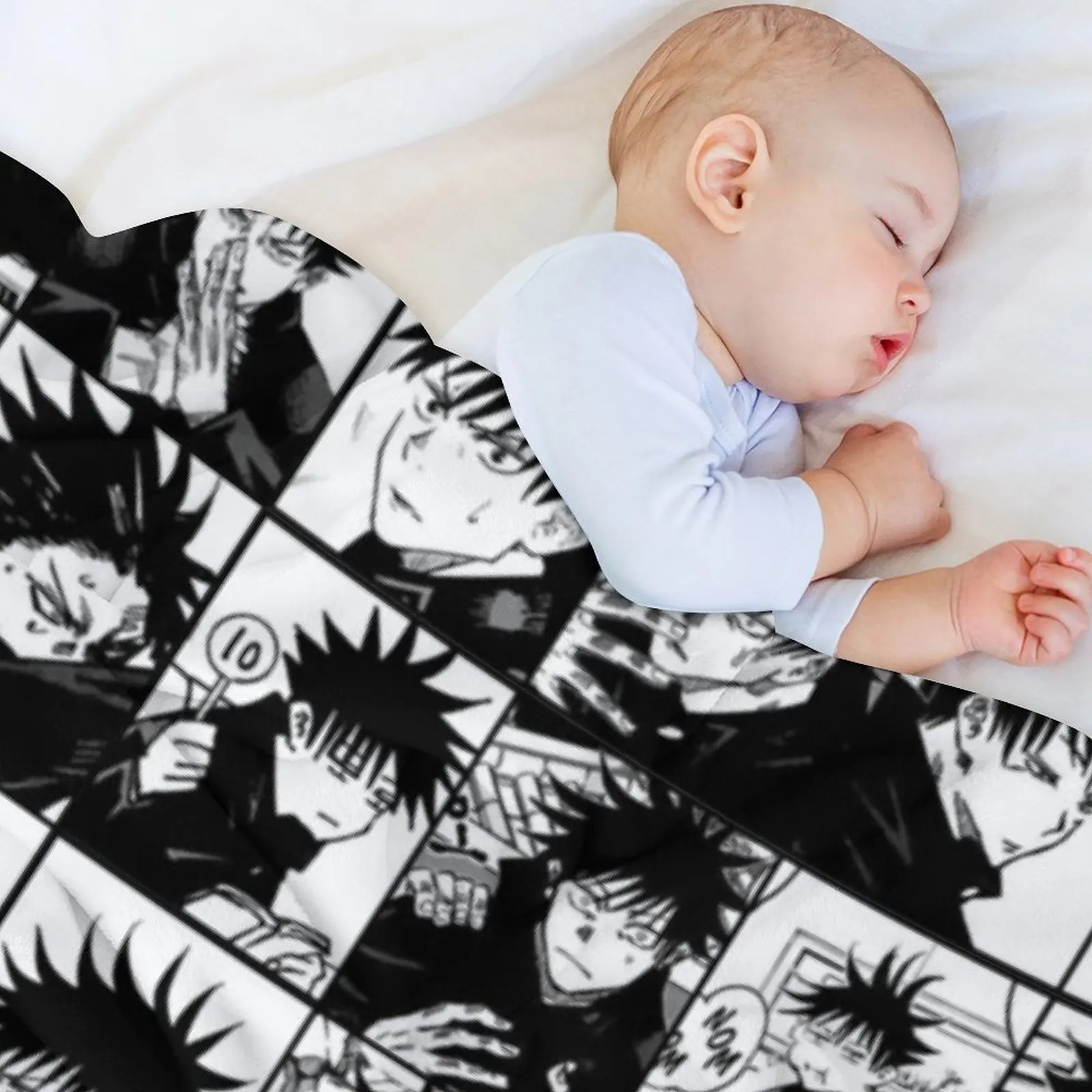 فوشيغورو ميغومي مانغا كولاج - نسخة أبيض وأسود رمي بطانية فروي بطانيات فروي حرارية #5