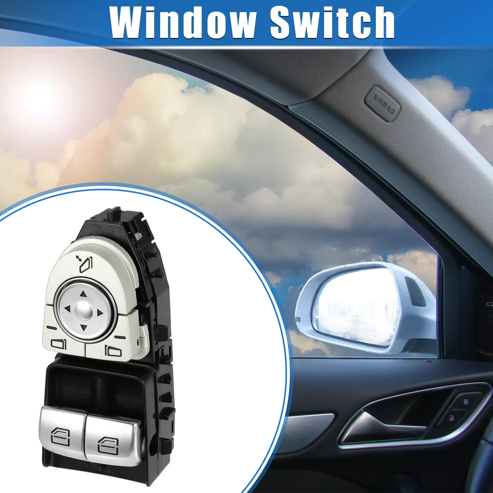 

Window Control Switch Compatible for Mercedes-Benz Vito W447 2015-2021 Black C-CLASS W205 V-CLASS 2059050302 A2059050302