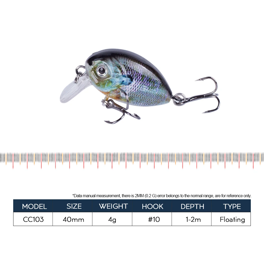 Recertop Mini Crank Bait 4cm 4g Micro Wobbler Crankbait Noisy Fishing Lures For Freshwater Hard Artificial Minnow Bass Tackle