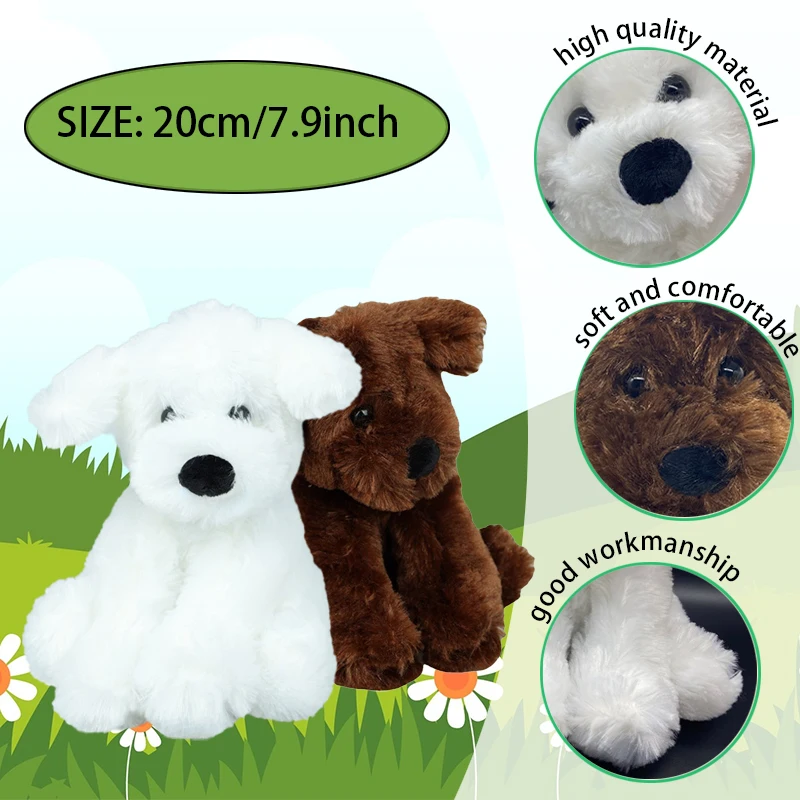 Chien en peluche animal de ferme mignon pour enfants, jouet en peluche, animaux Kawaii, cadeaux de Noël, cadeaux d'anniversaire, 7.9 po