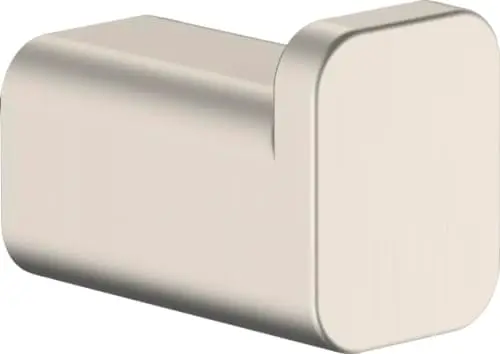 

hansgrohe AddStoris Brushed Nickel Single Robe Hook – Современный крючок для полотенец для ванной комнаты