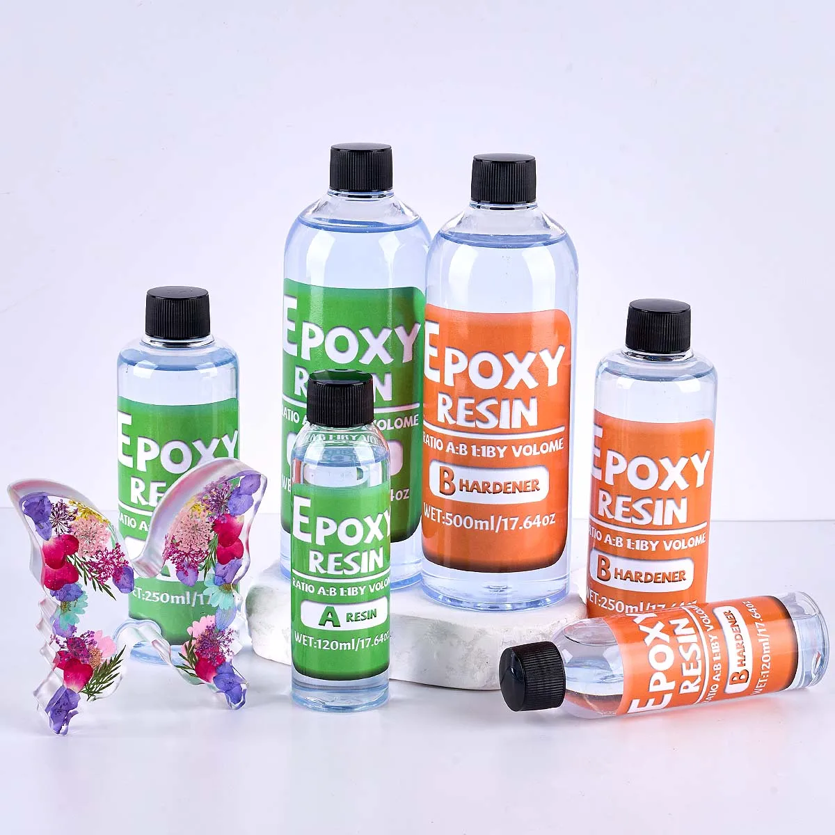 1:1 Ratio Epoxy Resin Kit Anti-Yellowing Newly Formulated Crystal Clear Epoxy Resin for Casting Molds DIY Jewelry Resin Art Tool view 3