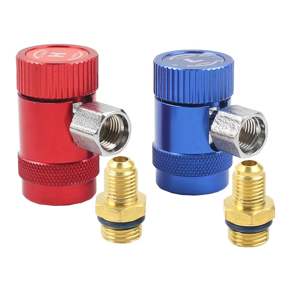 2Pcs For R1234yf Quick Coupler Connector Adapter Air Conditioning Refrigerant Car Repair Tool