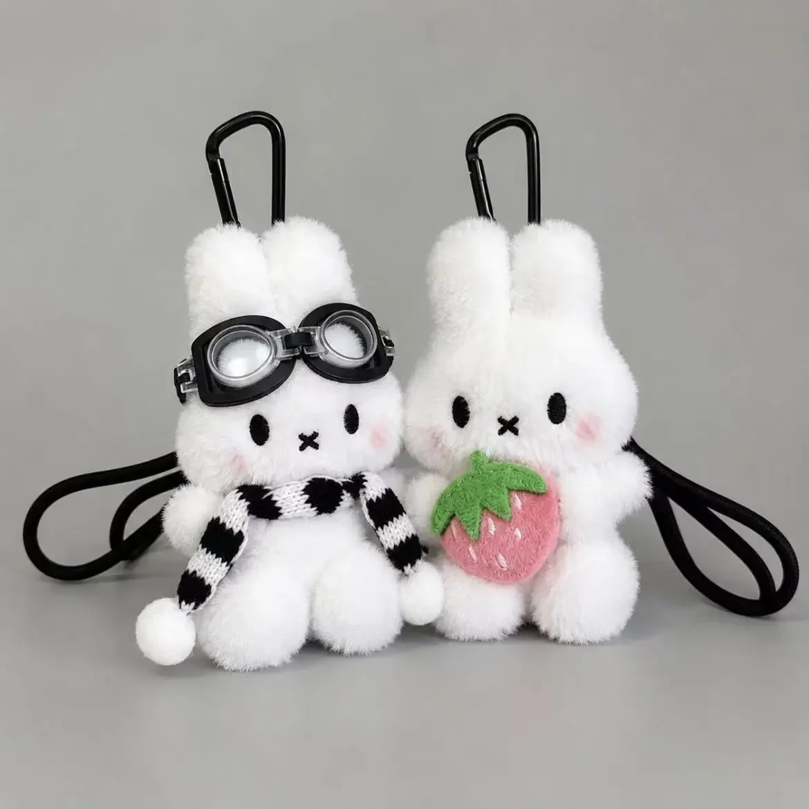 Cute Adorable Miffy Rabbit Keychain Plush Doll Couple Bag Pendant Creative Figure Keyring Small Gifts for Women Men Kids