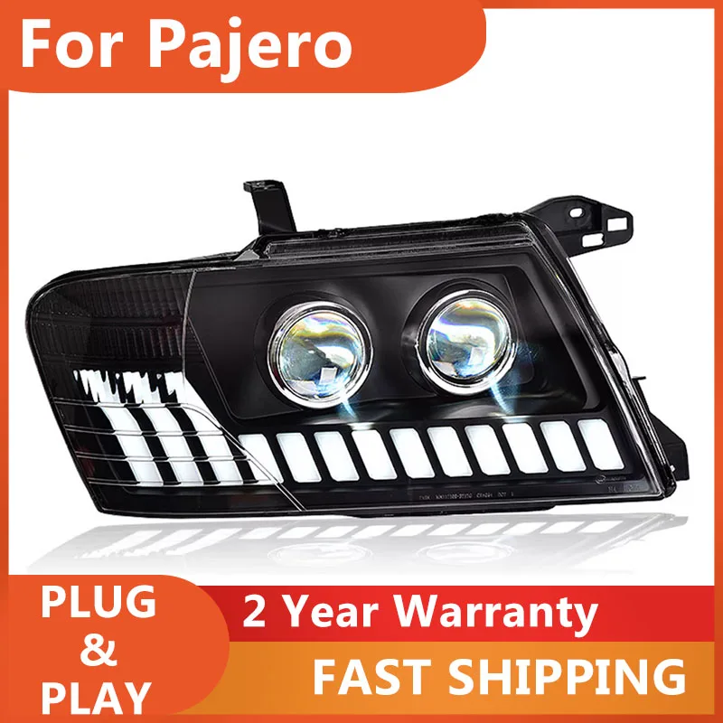 

Car Accessories for Head Lamp For Mitsubishi Pajero V73 V75 V77 Headlights DRL Turn Signal Low High Beam Projector Lens