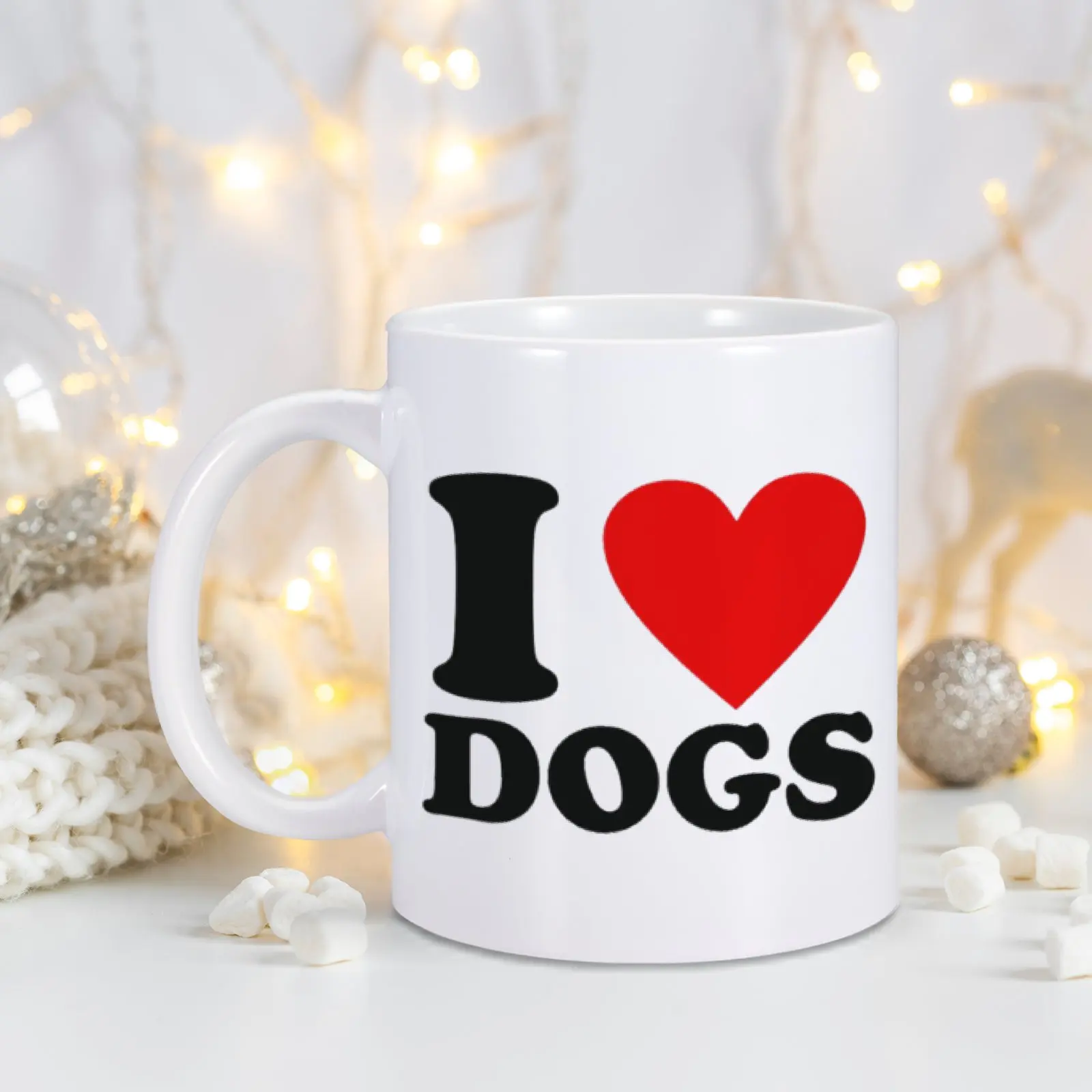 1pc 11oz Funny Ceramic Coffee Mug I love Dogs Cup Gift for Dog Owners Puppy Dad Mom Dog Lovers Milk Tea Hot Water Drinkware