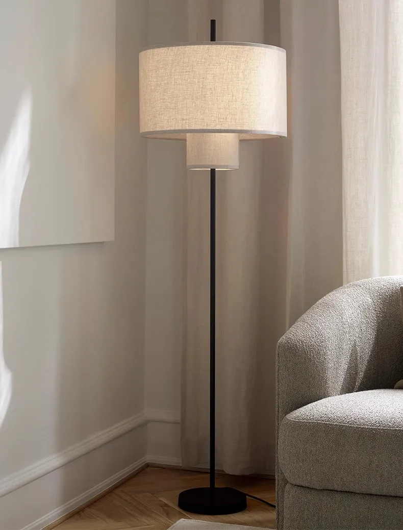 Lámpara de pie de tela china, lámpara de pie Vertical, nórdica, minimalista, moderna, LED, dormitorio, sala de estar, mesita de noche, nuevo