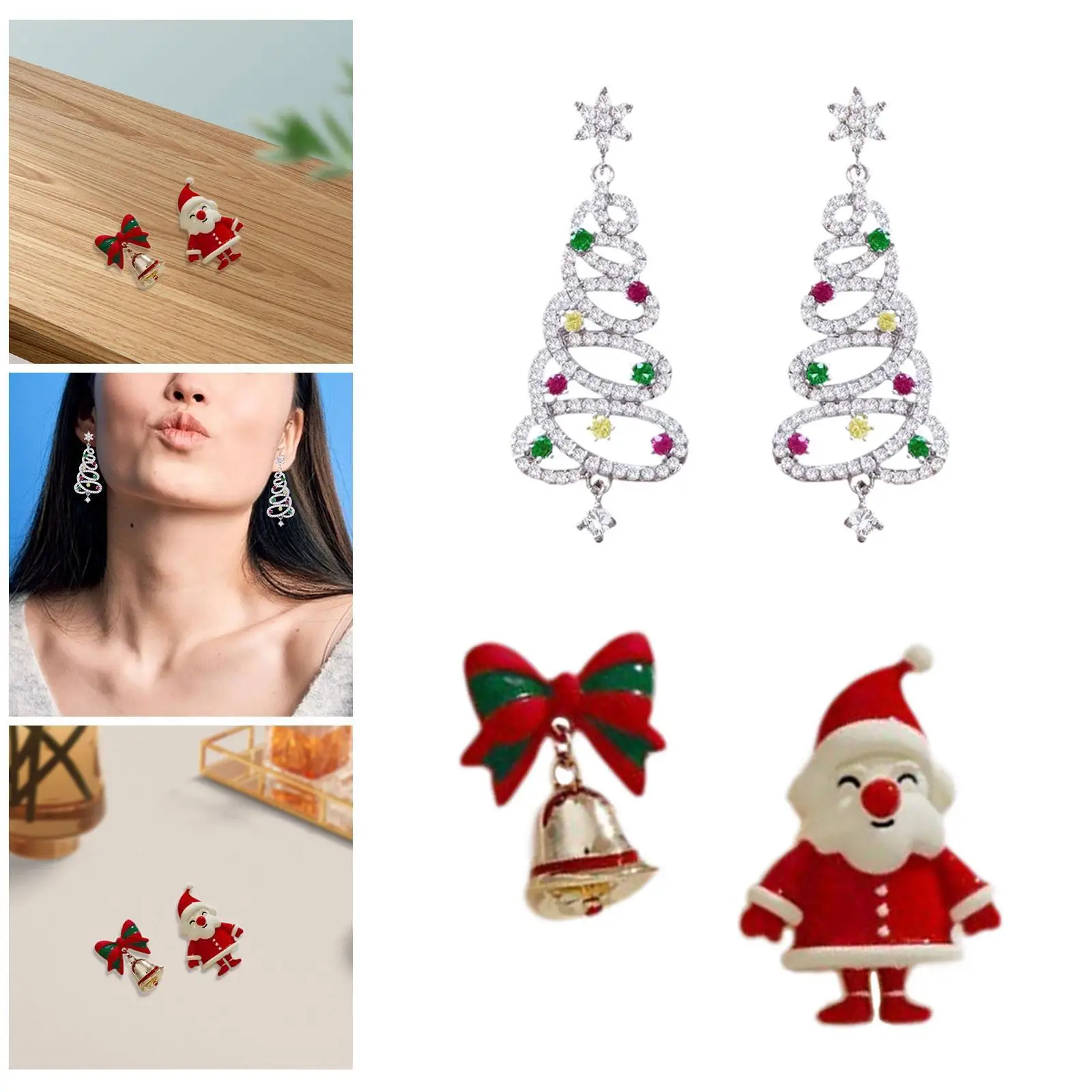 Christmas Earrings Stocking Stuffers Christmas Themed Elegant Present Drop