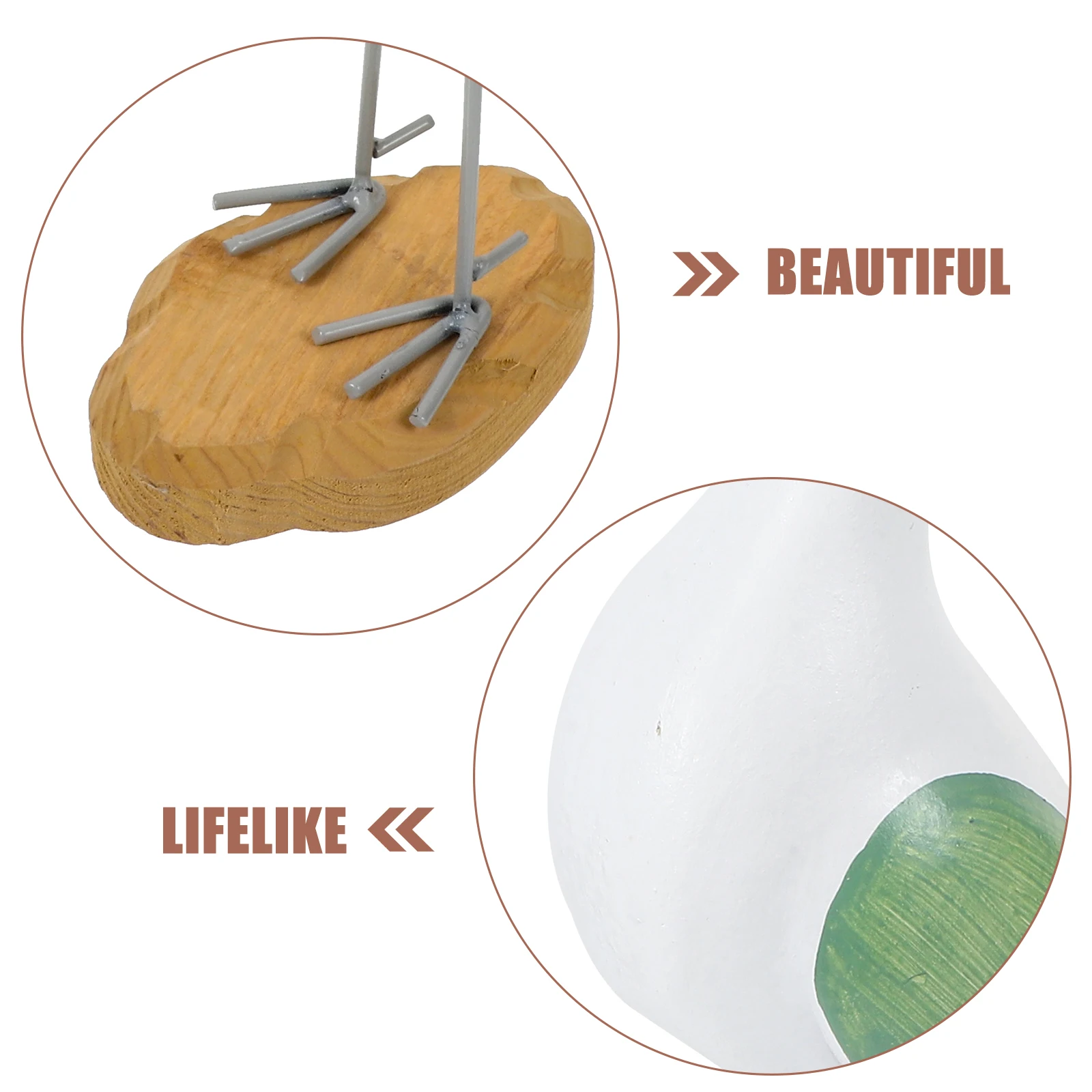 

Ocean Seagull Ornament Wooden Bird Decorative Statuette Lifelike Simulation Craft Home Kitchen Table Display Coastal for Kids