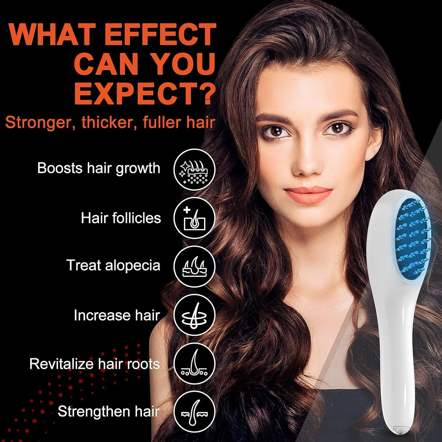 New Hair Growth Comb 650NM Red Light 465NM Blue Light Electric Massage Comb for Women Anti Loss Hair Care Treatment