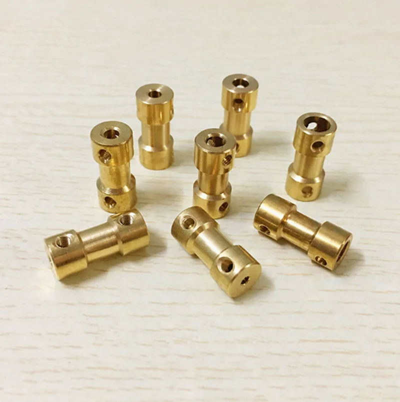 Brass Rigid Motor Shaft Coupling Coupler 2/2.3/3/3.17/4/5/6mm Motor Transmission Joint Connector for 3D Printer CNC Robot Model