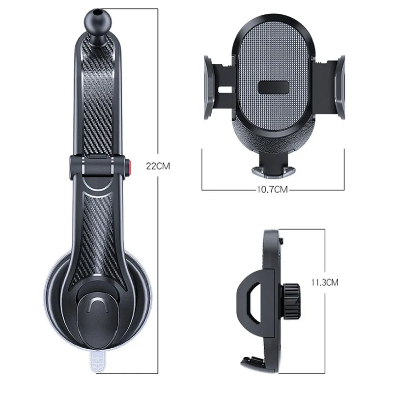 2024 New Universal Sucker Car Phone Holder 360° Windshield Car Dashboard Mobile Cell Support Bracket for 4.0-6 Inch Smartphones