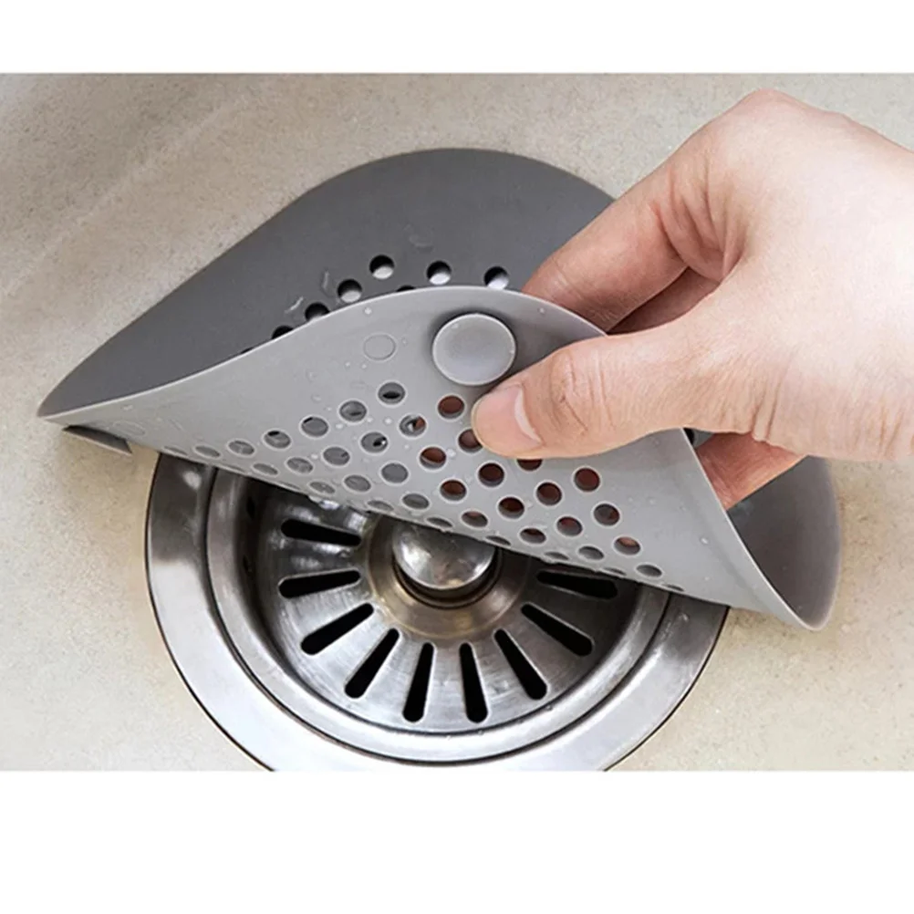 

5 шт., силиконовый фильтр для улавливания волос, сливной фильтр для ванной комнаты, кухонной раковины, антизасоряющийся фильтр для бассейна, инструмент, серый