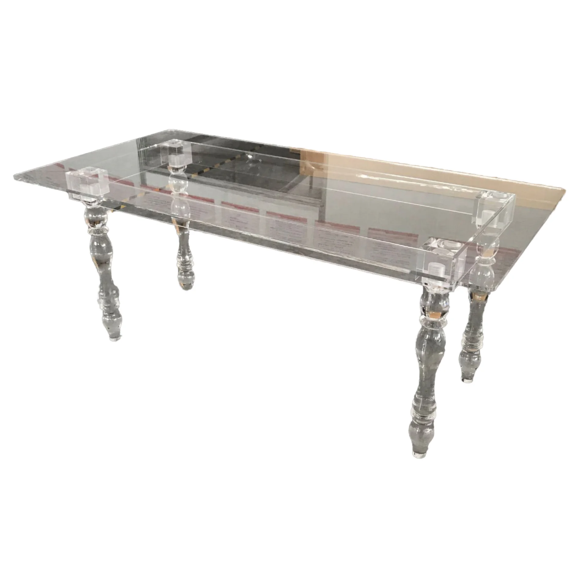 Modern Luxury Rectangular Ghost Acrylic Table RARE RA-AT01 for Weddings Events Indoor/Outdoor Use-Clear Acrylic Party Supplies