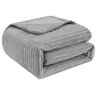 Flannel blanket Sofa Throw Fluffy Cover Warm Blanket Quilt with Striped Pattern Throw Blanket Suitable Machine Washable